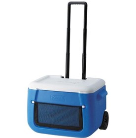 Resim Coleman Poly-lite Wheeled Mesh 50 Qt Tekerlekli Soğutucu Buzluk 47.3 Lt Mavi 
