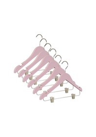 Resim Nyn Ahşap 3-7 Yaş Mandallı Çocuk Askısı Pembe Renk 16 Adet Pembe 