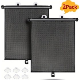 Resim Dashanshop Kolay Kurulum 2 Adet Puantiyeli Araba Yan Cam Güneşlikleri Siyah 40x45cm Uv Ve Isı Korumalı 