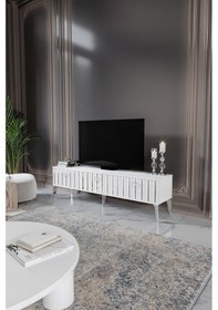 Resim 150 CM DUBAİ MDF MEBRAN KAPAK BEYAZ GÜMÜŞ 