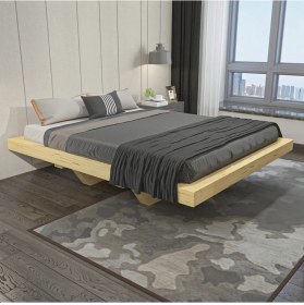 Resim Enjoy Life Doğal Ahşap Tek ve Çift Kişilik Yetişkin Karyola Yatak Naturel Ağaç 