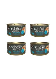 Resim Schesir After Dark Parça Etli Tavuk Ve Bıldırcın Yumurtalı Kedi Konserve 80 Gr. X 4 Adet 