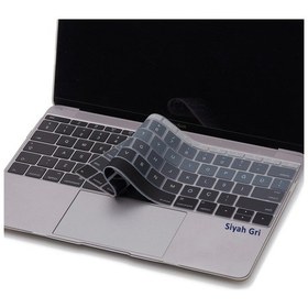Resim Laptop Macbook Pro Klavye Koruyucu Us To Tr 13inç A1708 -13inç A1534 İle Uyumlu Ombre Siyah Gri 