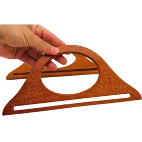 Resim Angel Çanta Aksesuar 25x12 Cm Desenli İthal Ahşap Çanta Sapı 