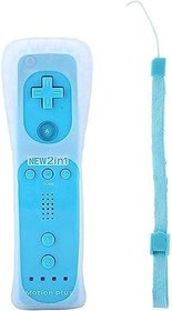 Resim Dechoga Uzaktan Kumanda, Oyun Denetleyicisi Kablosuz Uzaktan Hareket Sensörü Bağlantı Yedek Oyun Kumandası ve Konsol için, Silikon Kılıf ve Bilek Kayışı (Mavi) 