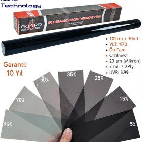 Resim Guard Ceramic 7080 Ir Ön Cam Filmi Vlt %70 102 cm x 30 mt (Nano Teknoloji) 