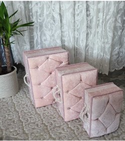 Resim VK CAN MAĞAZALARI Çeyiz Sandıkları 3 Lü Söz Nişan Bohça Gelin Düğün 