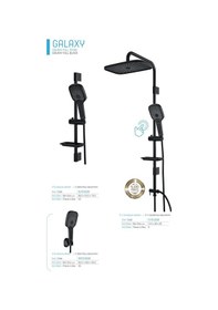 Resim İsaoğlu Yapı Siyah Tepe Yağmurlama Duş Sistemi Mat Siyah Galaxy Duş Seti Siyah 