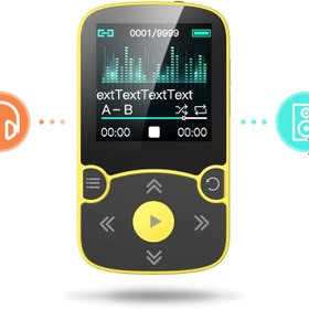 Resim 32GB Bluetooth 5.3 MP3 Çalar Klipsli, Renkli Ekranlı, FM Radyo ve Pedometreli 