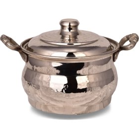 Resim Bakır Maraş Güveç Tencere 2 No 20 Cm. El Dövme Nikel 