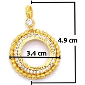 Resim Ferizz Altın Kaplama Dorikalı Yuvarlak Ceyrek Cerceve Kolye Ucu Rose Gold 