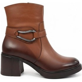 Resim Taba Kadın Hakiki Deri Topuklu Bot 039.511 Taba 