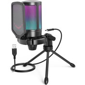 Resim Ampligame A6V Rgb Siyah Usb Mikrofon 