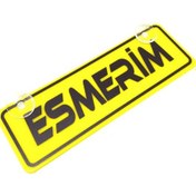 Resim Esmerim Yazılı Sarı Dekor Plaka Vantuzlu Cam Süsü 