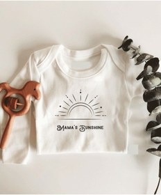 Resim Tuğbababy Mama'S Sunshine Uzun Kol Çıtçıtlı Organik Bebek Body Beyaz 