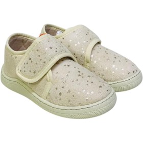 Resim Stella Pendenza Bej Baskılı Kids Çocuk Ünisex Panduf Cırtlı Rahat Kaydırmaz Taban Ev Patiği Ayakkabı KP-2008 