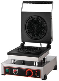 Resim Işıkgaz Tekli Çiçek Waffle Makinesi 1000 W. Endüstriyel Profesyonel 