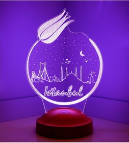 Resim 3D Led Lamba 3 Boyutlu Istanbul Özel Hediye Gecelambası Çok Renkli 