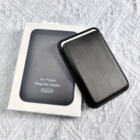 Resim İPhone için İnce Manyetik Kart Tutucu - Sahte Deri Cüzdan Eklentisi, 1-2 Kart İçin Güvenli Depolama, iPhone 16/15 Pro Max/15 Pro/15 Plus/15, 14 Pro Max/14 Pro/14 Plus/14, 13 Pro/13, 12/12 Pro/12 ile Uyumlu, Minimalist Siyah Tasarım, Akıllı Telefon Aksesuarı, Dayanıklı Çıtçıt Kapatma 