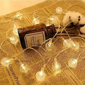 Resim Crystal Warm Led Light Ball Gün Işığı Kristal Top Led Işık Yılbaşı Ağacı Işığı Sarı Noel Işığı 220 V Gün Işığı 