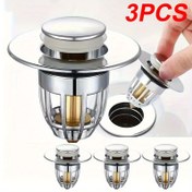 Resim 3'lü paket Metal Zıplayan Çekirdekli Sifon Tıpaları, Koku Önleyici Sızıntı Önleme, Evrensel Banyo Lavabosu ve Küvet Aksesuarları, Kolay Kurulum, Ev Tadilatı 