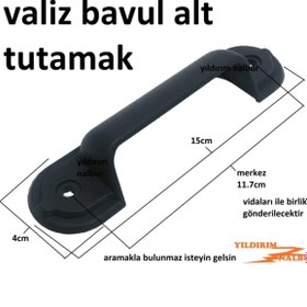 Resim Çeşitli 2 Adet Valiz Alt Destek Kolu Orta Boy Bavul Kulp 11.7cm Çekme Kolu 