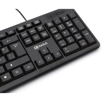 Kerasus Kr-3001 Siyah Ergonomik Standart Kablolu Klavye