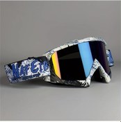 Resim Chuangyinshop Motorcycle Kayak Snowboard Bmx Gözlükleri Blue White Colorful Lens Anti Fog Uv Koruma 