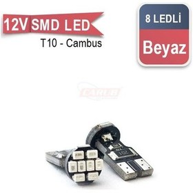 Resim Carub Ampul 12V T-10 8Smd Cambus Entegreli Beyaz Paket İçi :2 Ad 