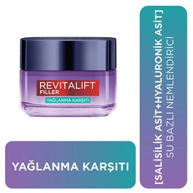 Resim Loreal Paris Revitalift Filler Yağlanma Karşıtı Su Bazlı Nemlendirici Jel Krem Salisilik Asit & Hyalüronik Asit 50 ml 