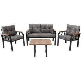 Resim Tu Tienda Nergiz 2 1 1 Sehpa Bahçe Balkon Mutfak Mobilyası,gri Gri 