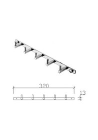 Resim Tema 74305 Prima 5 Li Set Askılık Banyo Askısı Bornozluk Paslanmaz Krom Askı Gümüş 