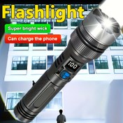 Resim Ultra Parlak LED El Feneri, Taşınabilir Taktiksel Yakınlaştırma Feneri, Dahili 18650 Lityum Pil ile, USB Type-C Şarj Edilebilir, Alüminyum Lamba Kapağı ile Yüksek Yoğunluklu Acil Durum Işığı, Kamp, Yürüyüş ve Acil Durum Kullanımı için 