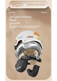 Resim Maoyaya 3c Kulak Koruma Kaskı Yaz-kış Siyah, Elektrikli Araç Kaskı Siyah 