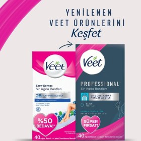 Resim Veet Professional Ağda Bandı Hassas Ciltler İçin 40'lı Bacak & Vücut Bölgesi Temizleme Mendili 