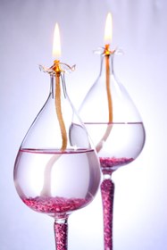 Resim Narçiçeği Takı ve Hediyelik Eşya El Yapımı Üfleme Cam Özel Tasarım Ikili Kandil Seti 