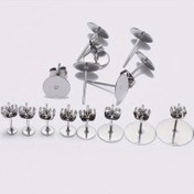 Resim 100 adet/paket 3-12mm Paslanmaz Çelik Kulak Çivisi Düz Geri Disk Kulak Çivisi Tutucu Küpe Pin Seti Yapımı DIY Küpe Yapımı Aksesuarları 