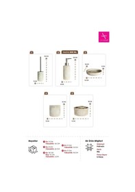 Resim Primanova Totem Banyo Seti 5 Parça - Bej Bej 