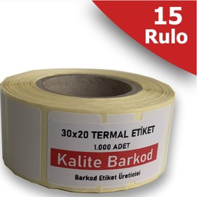 Resim Kalite Barkod 30X20 Termal Etiket | 15 Rulo Barkod Etiketi 