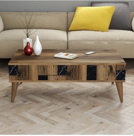 Resim Variant Madrid Orta Sehpa - Ceviz / Siyah Mermer 