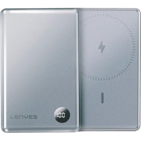Resim Lenyes PW037D Ultra Ince Dijital LED Ekranlı Wireless Kablosuz Powerbank 5000MAH Gri 