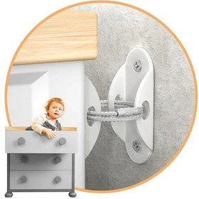 Resim Beyaz Çelik Halatlı Eşya Sabitleyici - Bebek Ve Çocuk Güvenliği İçin 