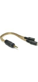Resim Electroon 3.5mm - 2x3.5mm Dişi Kablo 25CM 