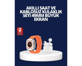Resim Watch 9 Max Akıllı Saat ve Kablosuz Kulaklık Seti 2 Kordonlu Sesli Görüşme Özellikli 
