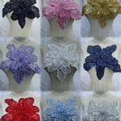 Resim Boncuklu ve Payetli İşlemeli Dantel Aplike, 3D Çiçek İşlemeli Dantel Yama, Gelinlik İçin, 1 Parça Polyester Kumaş Önceden Kesilmiş, Düğün Elbisesi ve Gelinlik Kıyafetleri İçin, Geometrik Desenli DIY Dikiş El Sanatları, Sadece Kuru Temizleme - Dekoratif Süsleme 