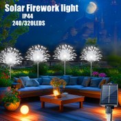 Resim 4'ü 1 Arada Güneş Enerjili Bahçe Fırtına Işıkları, 240/320 LED Yıldız Patlaması, 8 Mod, Dış Mekan Dekorasyonu, Güneş Enerjili, Düğme Kontrolü, Düz Montaj, Bahçe/Patio/Çevre Yolu için Uygun, Noel Dekorasyonu (Sıcak Beyaz/Cılgın Renk/Beyaz) Işık Algılama, Otomatik Açı/Kapatma, Akıllı Işık 