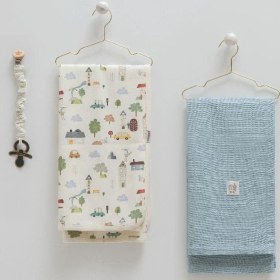 Resim Caramell 3'lü Bebek Seti Pamuk 80-90 CM 1 Müslin Battaniye + 1 Penye Battaniye + Emzik Askısı Hediyelik Mint Crml.mnt.bte2205 Mint 