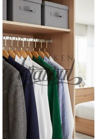 Resim Ceket Askısı 44 Cm Masif Ahşap Gold Kancalı Takım Elbise Kıyafet Askısı Ev Tipi 5 Adet Diğer 