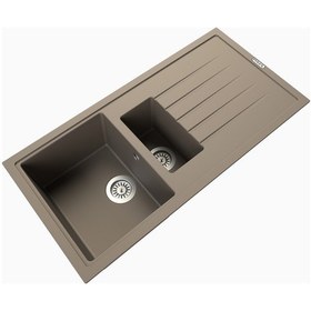 Resim Polex Cristalüx Granit Evye P-01 Toprak 1.5 Gözlü Tezgah Altı Ve Tezgah Üstü Mutfak Evyesi 99x49.5 CM 