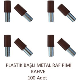 Resim Adilon Plastik Metal Başlı Raf Pimi Kahve 100 Adet 